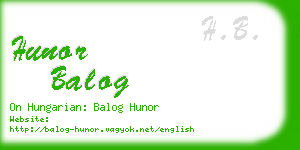 hunor balog business card